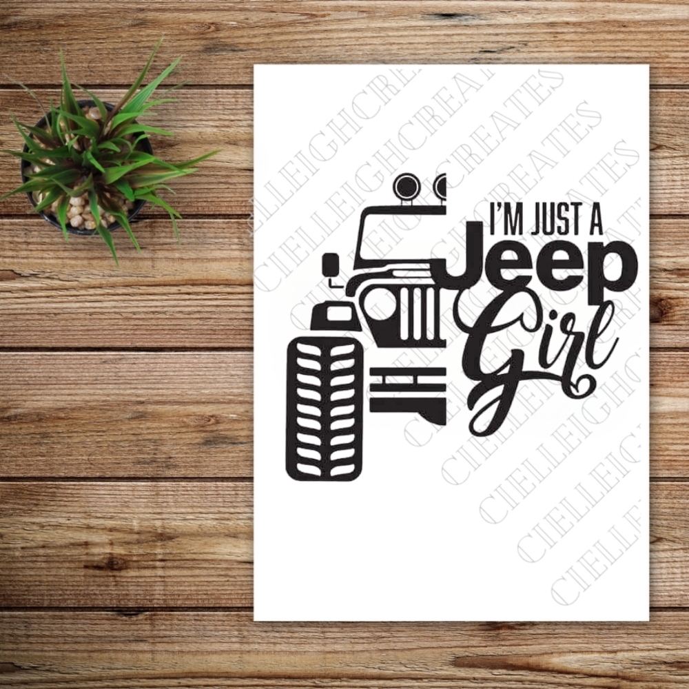 *2 for $20* I'm Just A Jeep Girl Vinyl Decal Sticker Handcrafted